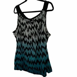 Reitman’s Sleeveless Ombré Top with Chevron Stripes